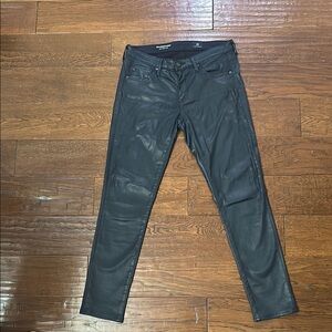 Women's AG Super Skinny ankle shiny Black Jeans